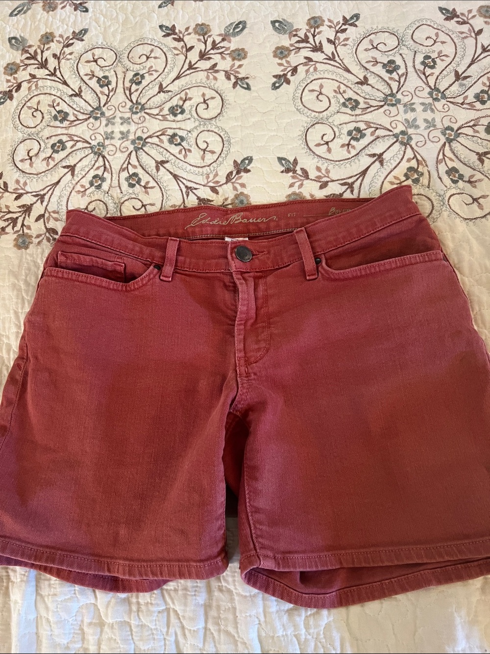 Eddie Bauer Rust Red Denim Shorts